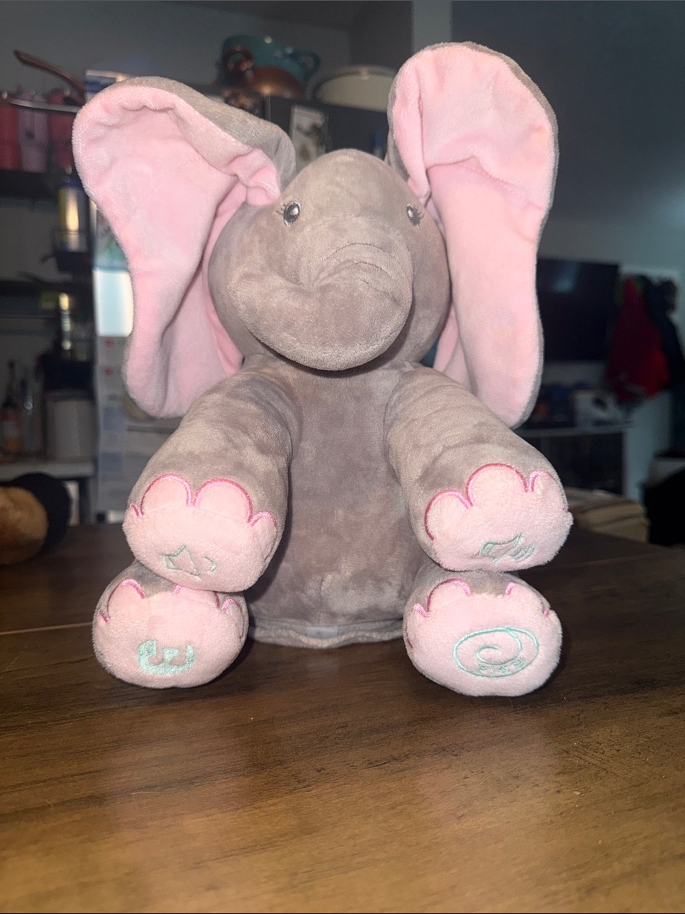 Musical and moving dimple elephant toy stuffie